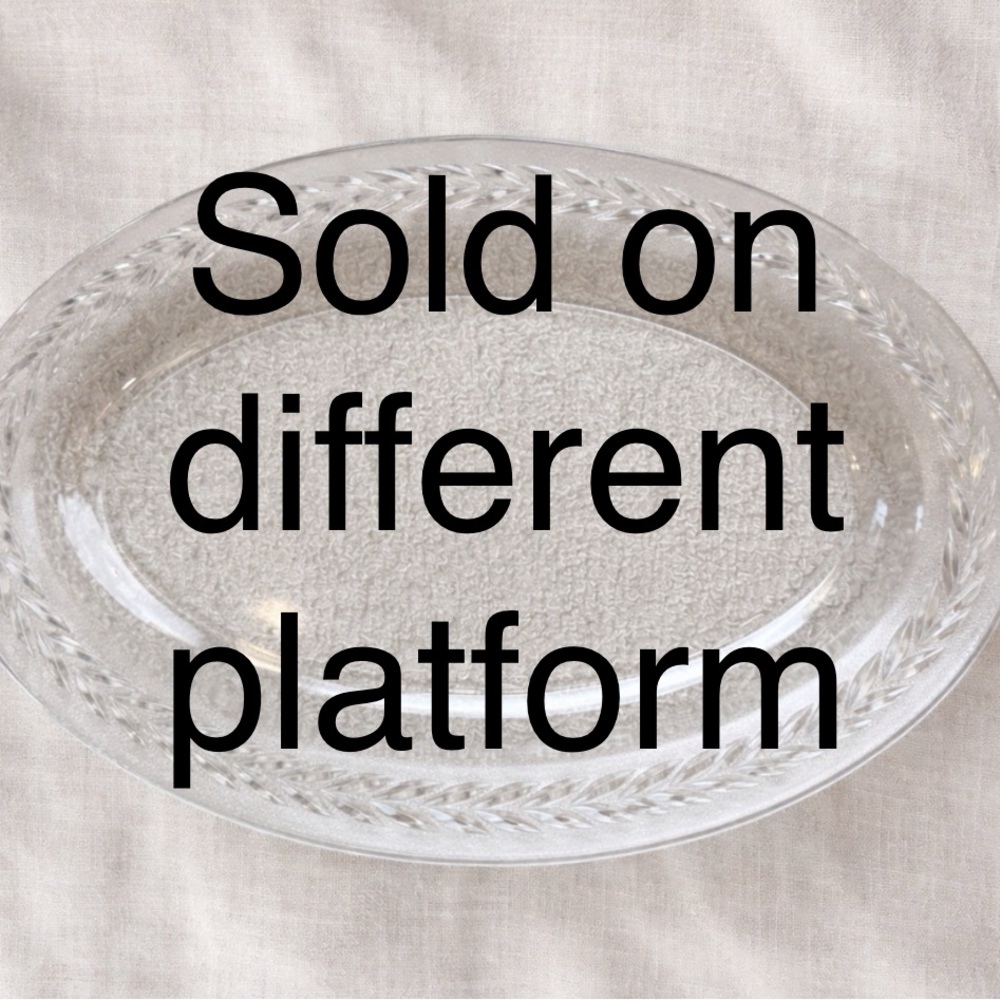 Vintage French Pressed Glass Oval Platter